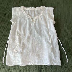 Rare 80s Vintage M 100% Linen Cottagecore Coquette Fairy Prairie Boho Tunic